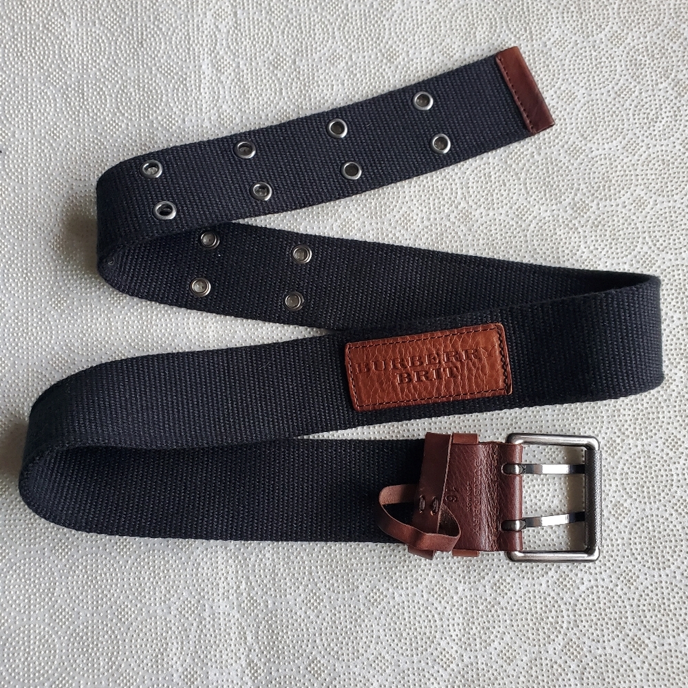 Burberry Brit Black and Brown Canvas Belt - Picture 2 of 5